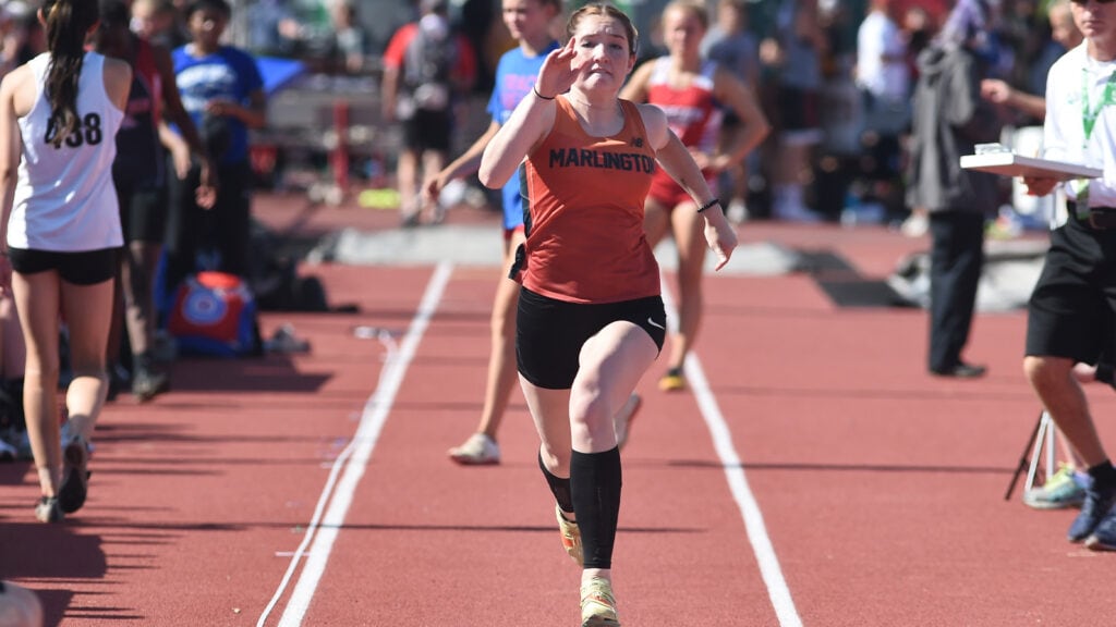 Marlington's Ariana Painter runs to the high jump marker during Saturday's Division II track and field State championships at Columbus's Jesse Owens Memorial Stadium (JMN Sports).